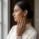 Handcrafted Sterling Silver Brown Sapphire, Peridot & White Sapphire Earrings