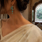 Persian Turquoise Drop Earrings in Sterling Silver