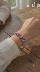 Victorian Sterling Silver Bracelet with Natural Thai Ruby & Diamond