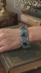 Mughal Style Garnet & Persian Turquoise Bracelet with Diamonds