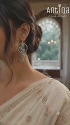 Persian Turquoise Drop Earrings in Sterling Silver