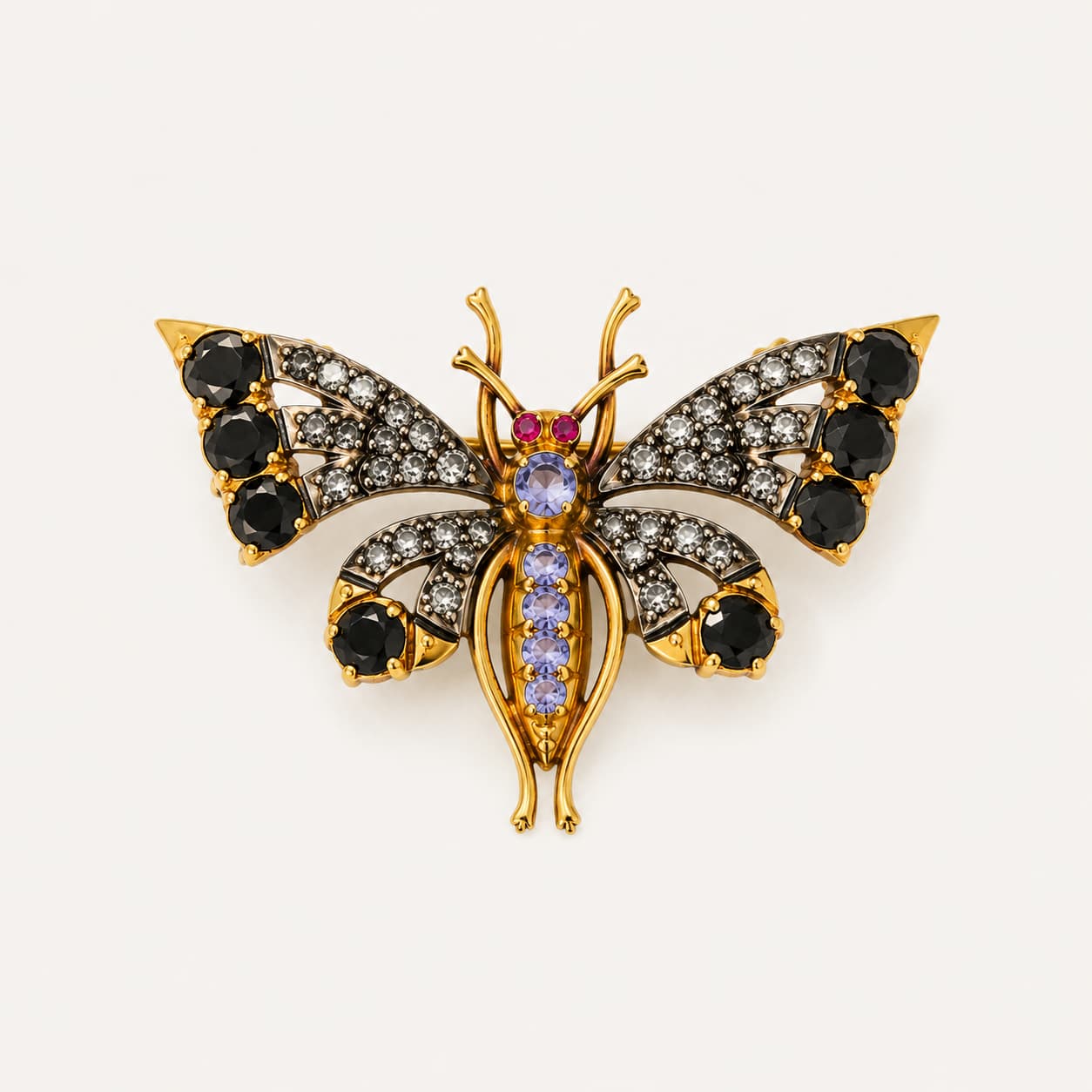 Butterfly Brooch with Sapphire, Tanzanite & Diamonds