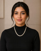 Minimalist Diamond Polki Necklace in Sterling Silver