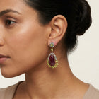 Handcrafted Sterling Silver Brown Sapphire, Peridot & White Sapphire Earrings
