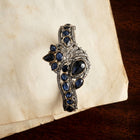 Sterling Silver Bangle with Thailand Sapphires & Diamonds
