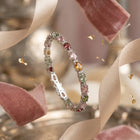 Sterling Silver Bracelet with Multi-Color Tourmaline & Diamonds – 13.5g | 13ct Tourmaline