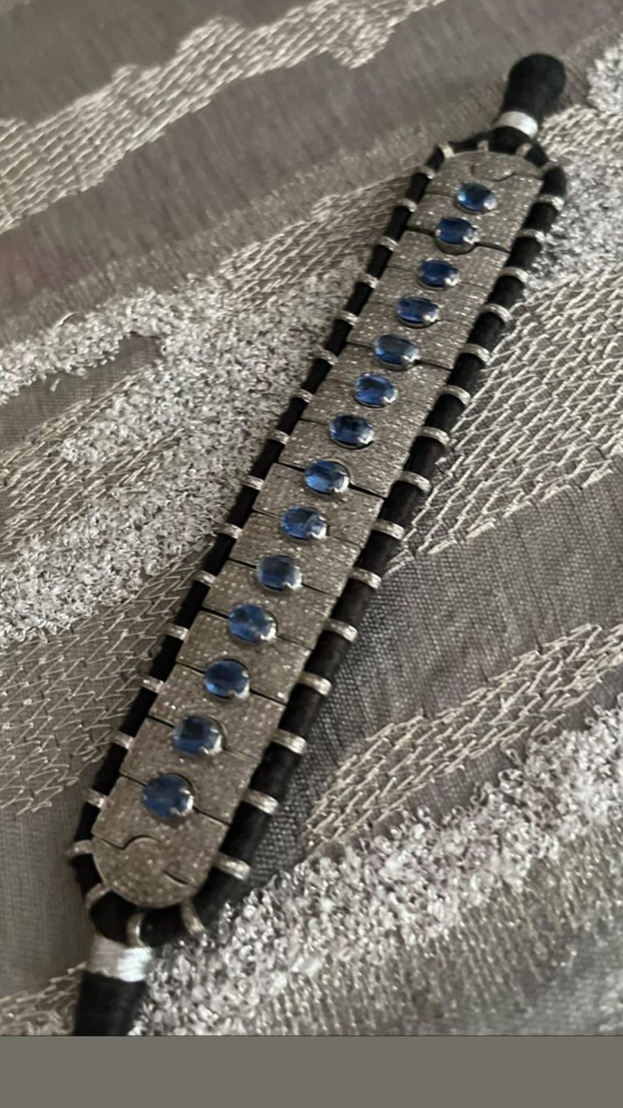 Victorian Kyanite & Diamond Bracelet | Handmade in Sterling Silver