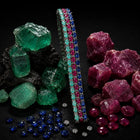 Victorian Sapphire, Ruby & Emerald Bracelet with Diamonds