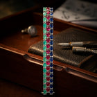 Victorian Sapphire, Ruby & Emerald Bracelet with Diamonds