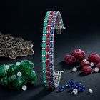 Victorian Sapphire, Ruby & Emerald Bracelet with Diamonds