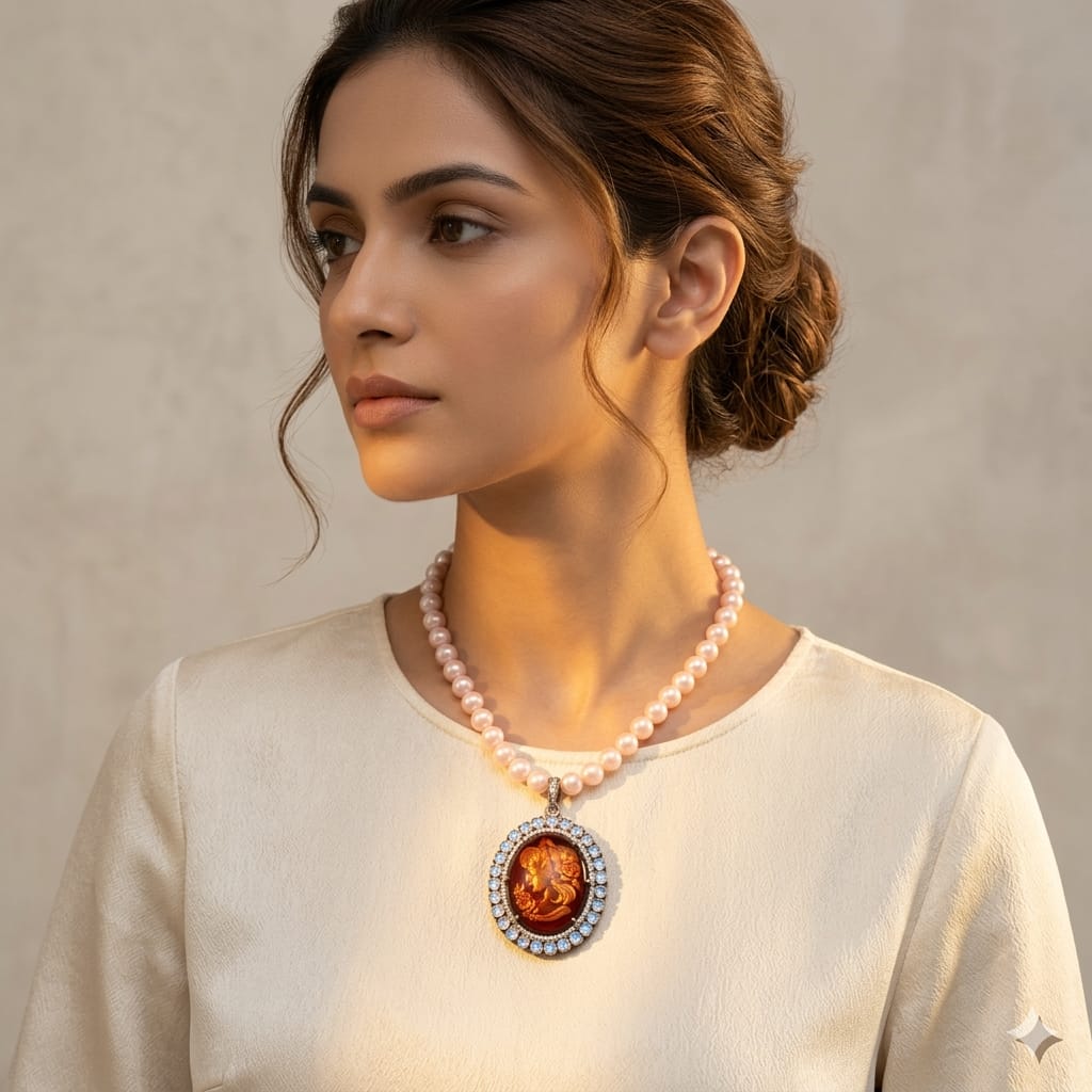 victorian amber pendant